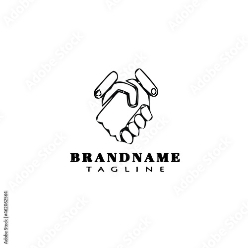 handshake logo template icon design vector illustration