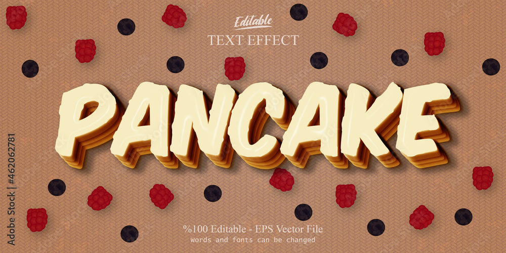 PANCAKE editable text effect - obrazy, fototapety, plakaty 