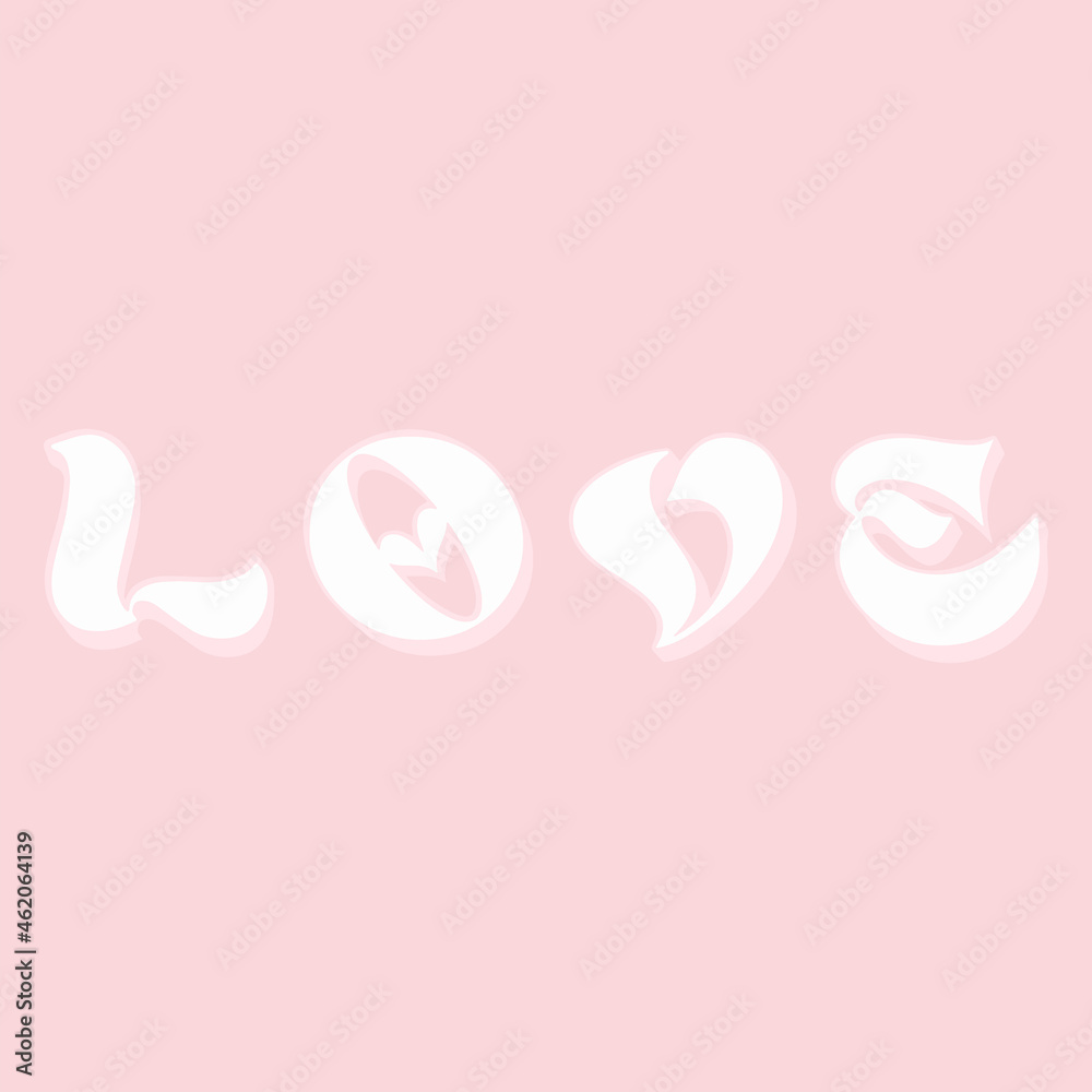 love type inscription pink background 