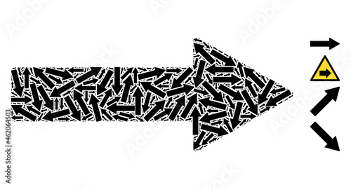 Tableau sur toile Vector right arrow fractal is organized of random recursive right arrow icons