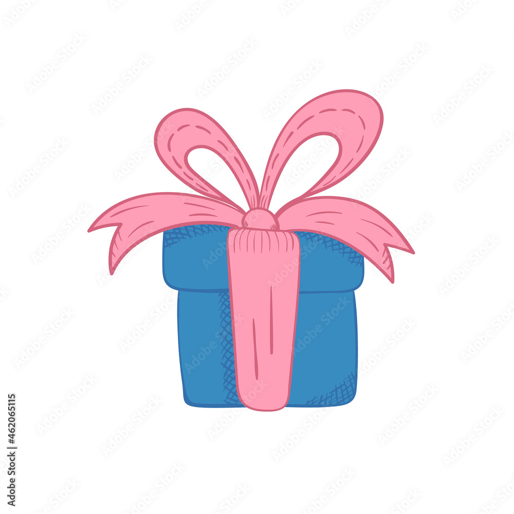 Cute cartoon bright Christmas giftbox for new year design, labels, coloring books, kids apps, greeting cards, pattern Cute cartoon bright Christmas giftbox for new year design, labels, coloring books, kids apps, greeting cards, pattern