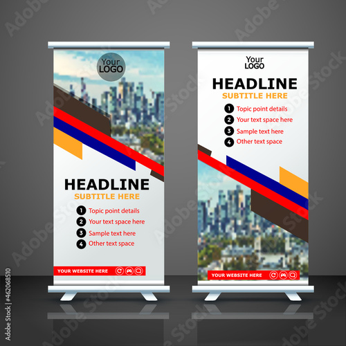 Vertical Banner Design Signboard Advertising Brochure Flyer Template Vector X-banner and Street Business Flag of Convenience, Layout Background
