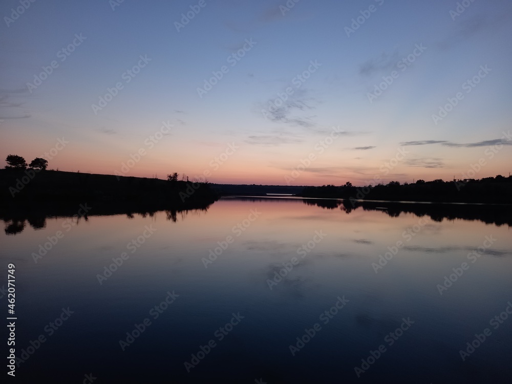 sunset on the lake