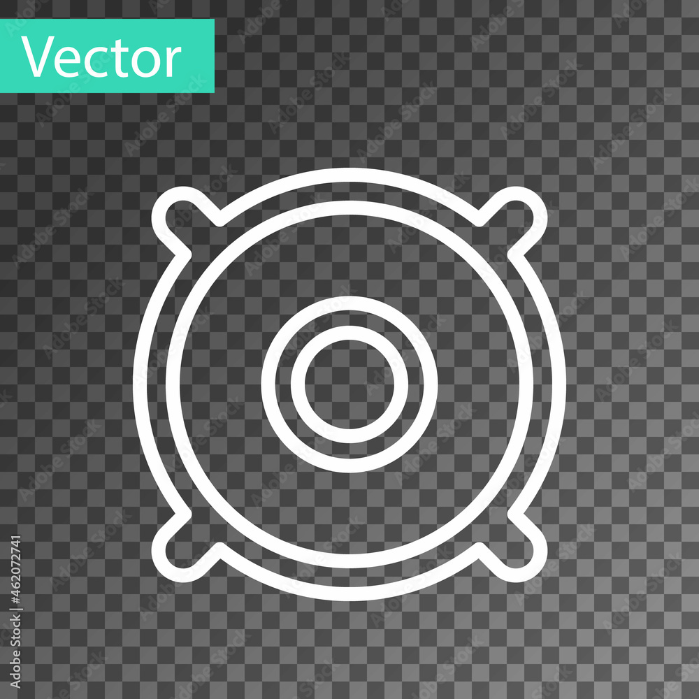 White line Car audio speaker icon isolated on transparent background. Vector White line Car audio speaker icon isolated on transparent background. Vector