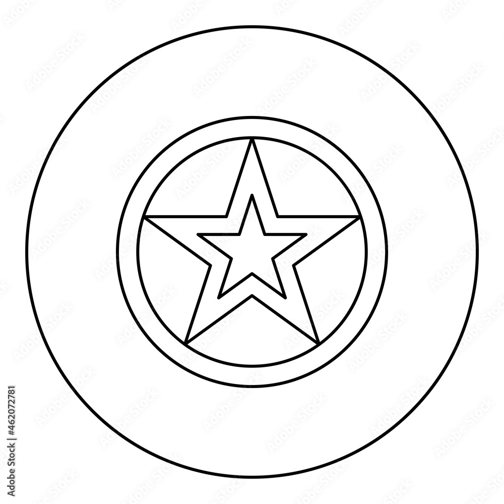 Star in circle icon in circle round black color vector illustration solid outline style image Star in circle icon in circle round black color vector illustration solid outline style image