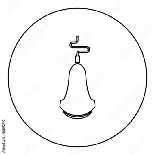 Ultrasound scanner Medical scanning diagnostic equipment echograpy Sonogram Ultrasonic research device icon in circle round black color vector illustration solid outline style image