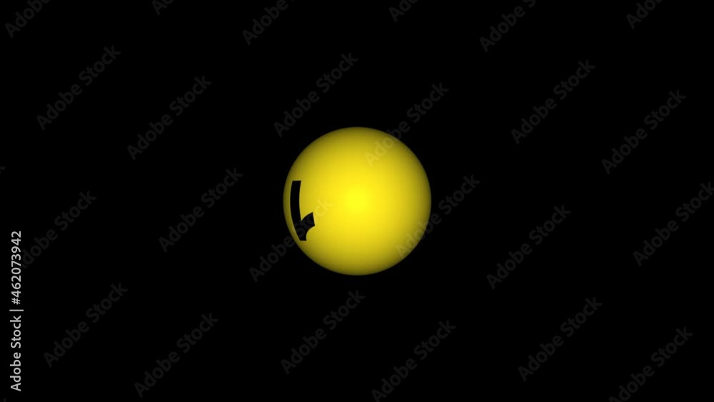 Lottery Number 1 Ball rotation on black Background Lottery Number 1 Ball rotation on black Background