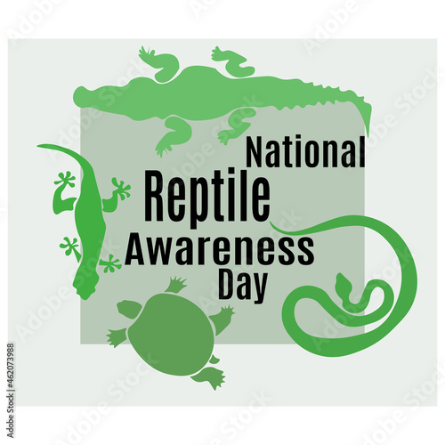 National Reptile Awareness Day, idea for poster, banner, flyer or postcard