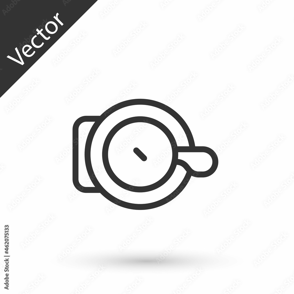 Grey line Bicycle bell icon isolated on white background. Vector Grey line Bicycle bell icon isolated on white background. Vector