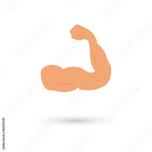 The human arm muscle strength or biceps brachii flat vector color icon.