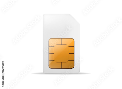Sim card object realistic vector icon.Vector illustration isolated on white background.