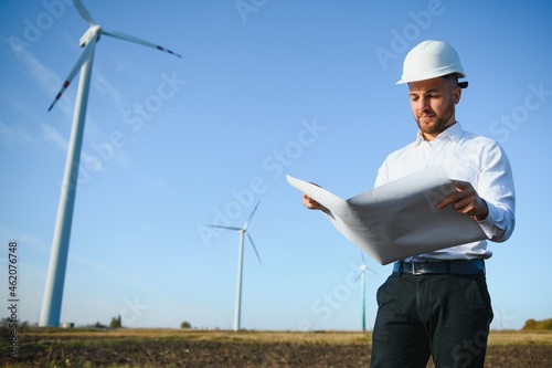 Technician Engineer in Wind Turbine Power Generator Station