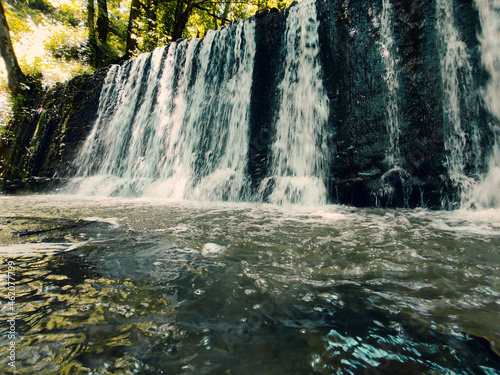 Rectangular waterfall in the forest