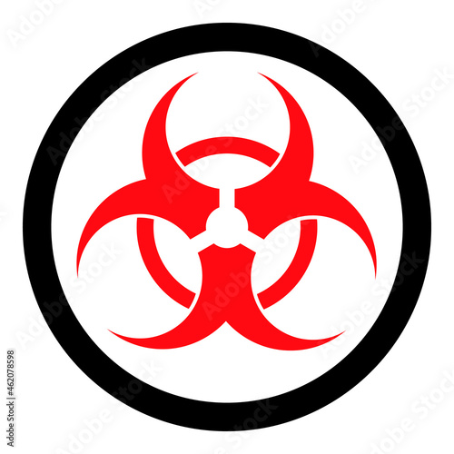 Biohazard vector icon. A flat illustration design used for biohazard icon, on a white background.