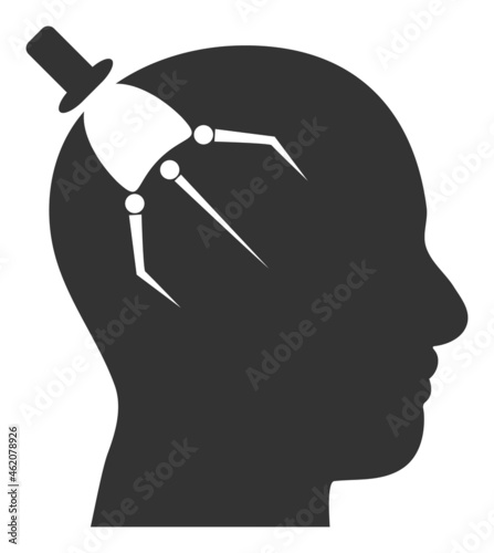 Brain intruder vector illustration. A flat illustration design used for brain intruder icon, on a white background.