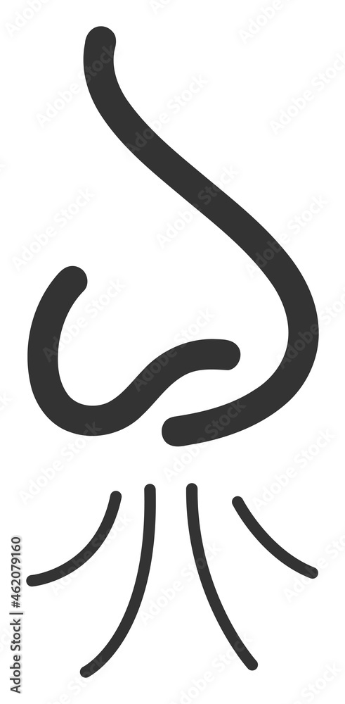 Nose sniffing vector icon. A flat illustration design used for nose sniffing icon, on a white background. Nose sniffing vector icon. A flat illustration design used for nose sniffing icon, on a white background.