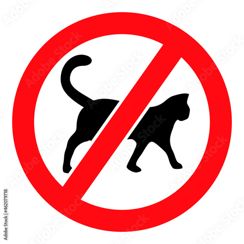 No cats vector illustration. A flat illustration design used for no cats icon, on a white background.
