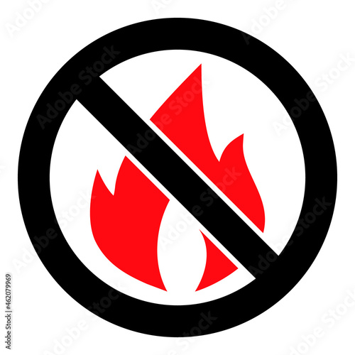 Stop fire vector illustration. A flat illustration design used for stop fire icon, on a white background.