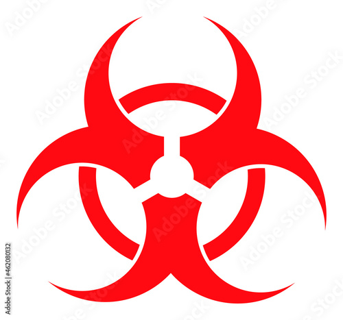 Bio hazard vector icon. A flat illustration design used for bio hazard icon, on a white background.