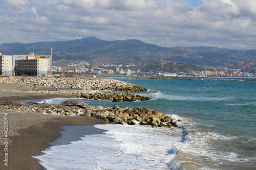 Guadalhorce beach in Malaga, next to the mouth of the Guadalhorce river