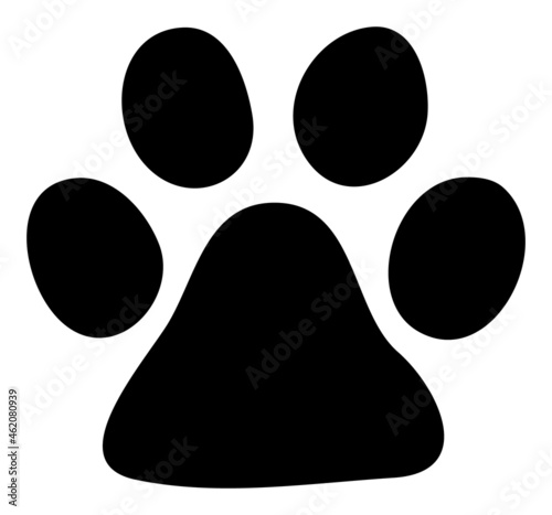 Paw print vector illustration. A flat illustration design used for paw print icon, on a white background.