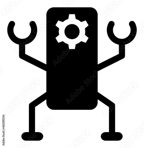 Nanobot vector icon. A flat illustration design used for nanobot icon, on a white background.