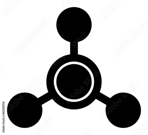 Methane molecule vector illustration. A flat illustration design used for methane molecule icon, on a white background.