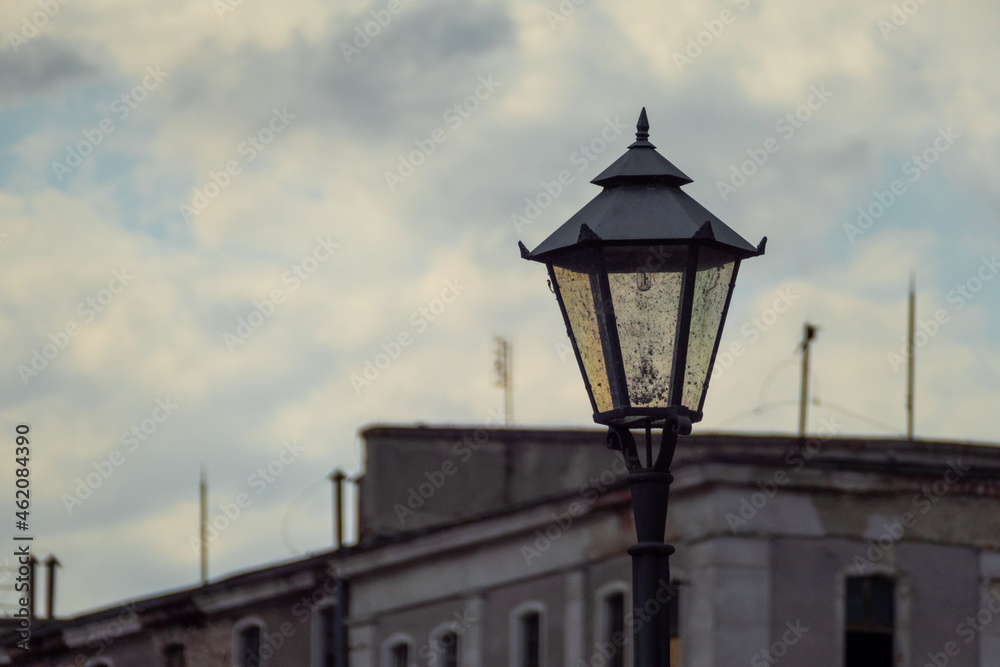ancient city street lamp
