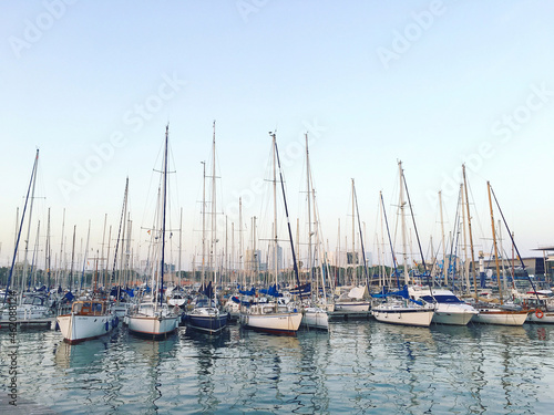 beautiful background. the yachts are moored in the bay © Natalia Flurno Lúna