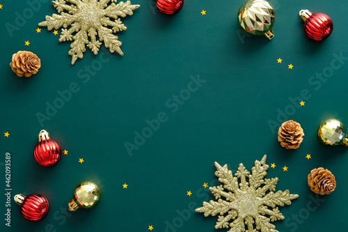 Canvas Print Luxury Christmas flat lay composition