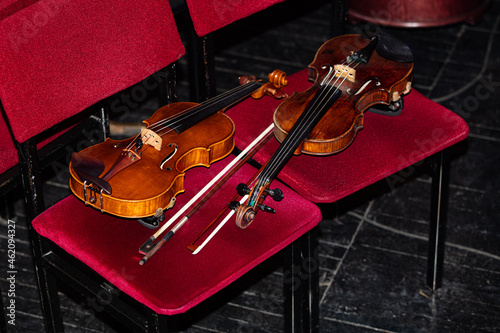 violns on chairs during interval photo