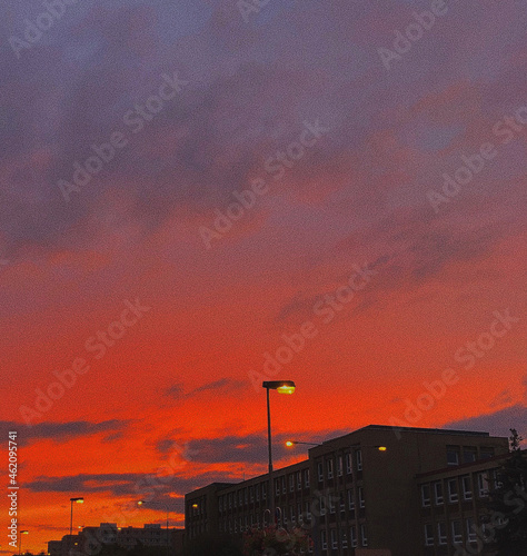 sunset over the city