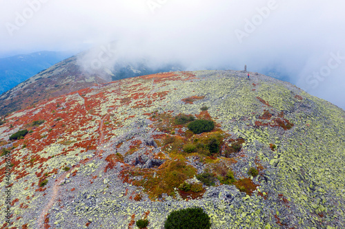 Autumn in Gorgan (Carpathians) from a drone photo