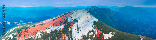 Autumn in Gorgan (Carpathians) from a drone photo