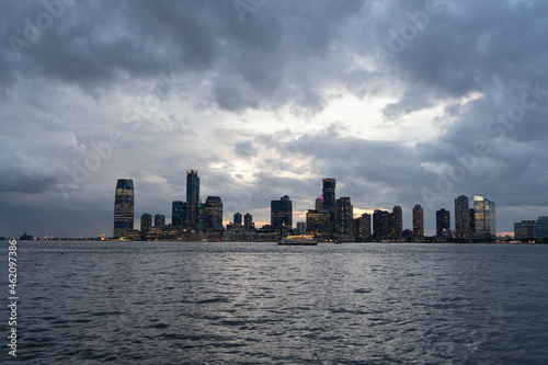 Jersey City View from Pier 34 at Hudson River Park