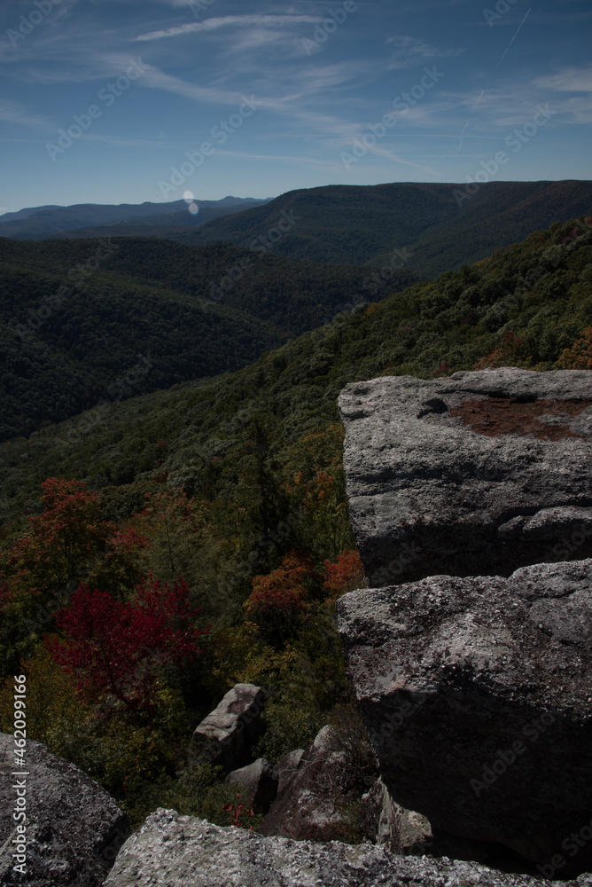 Majestic views of Appalachian mountains on a beautiful early autumn day.