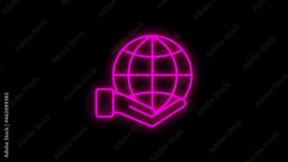Globe related outline icon on white background. Thin line motion icons for website design and development, app development. Motion graphic. Globe related outline icon on white background. Thin line motion icons for website design and development, app development. Motion graphic.