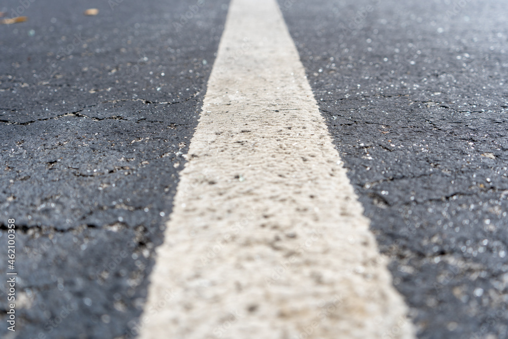 Fototapeta premium Close Up of Rough Texture Road Lane Marking