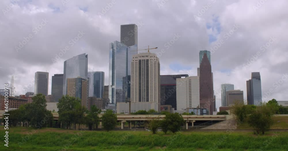 Birds eye view of I-10 West freeway in Houston Birds eye view of I-10 West freeway in Houston