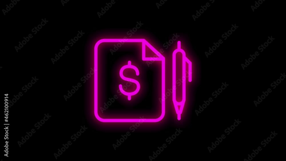 Business and finance line neon icon of for modern concepts, web and apps on white background. Motion graphic. Business and finance line neon icon of for modern concepts, web and apps on white background. Motion graphic.