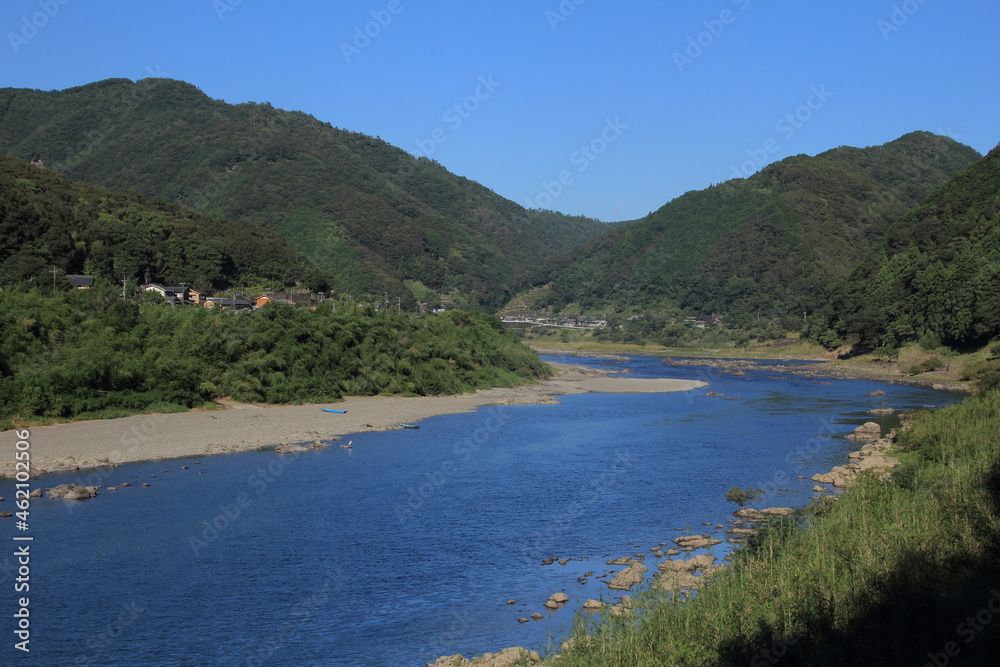高知県　夏の四万十川の風景