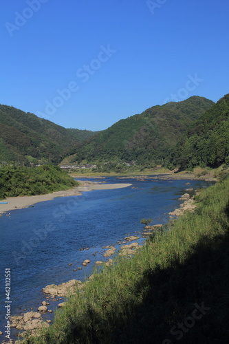 高知県 夏の四万十川の風景