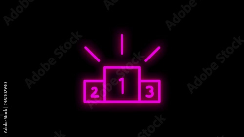 SPORT neon icon with line design isolated on white background. Motion graphic.