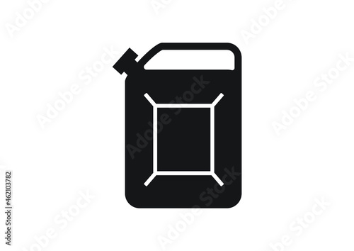 Black and white jerry can simple vector illustration on a white background