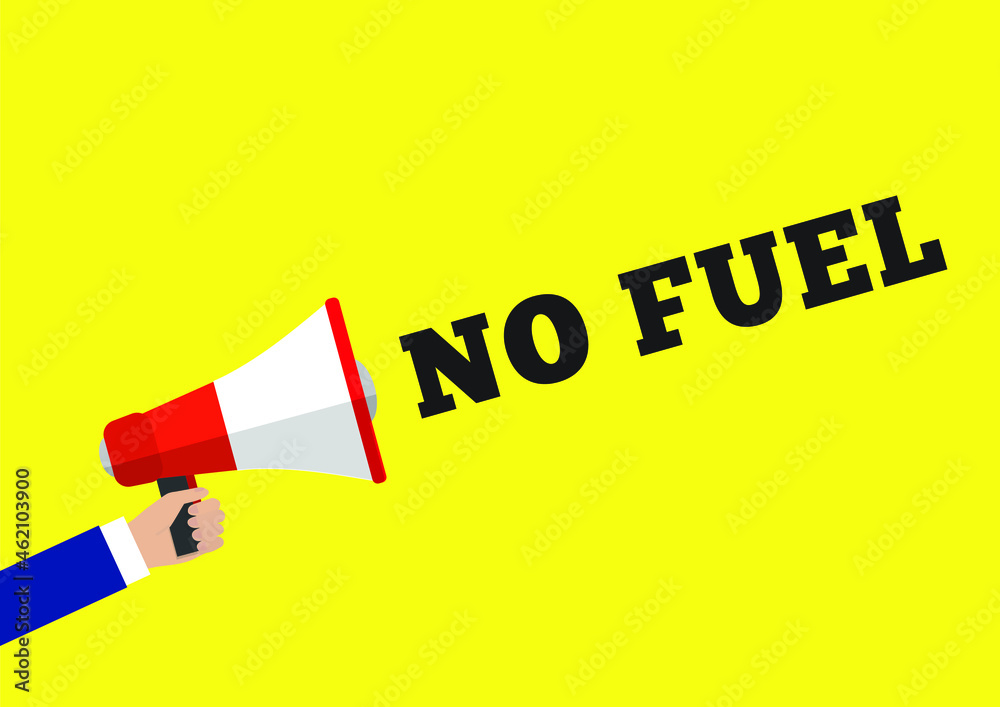 NO FUEL simple megaphone vector illustration on a yellow background NO FUEL simple megaphone vector illustration on a yellow background