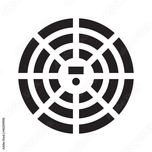 Government furniture symbol, parliament sign, top view icon used in architecture plans, black isolated on white background, vector illustration.