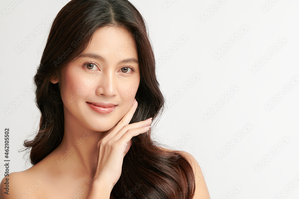 Beautiful young asian woman with clean fresh skin on white background, Face care, Facial treatment, Cosmetology, beauty and spa, Asian women portrait. Beautiful young asian woman with clean fresh skin on white background, Face care, Facial treatment, Cosmetology, beauty and spa, Asian women portrait.