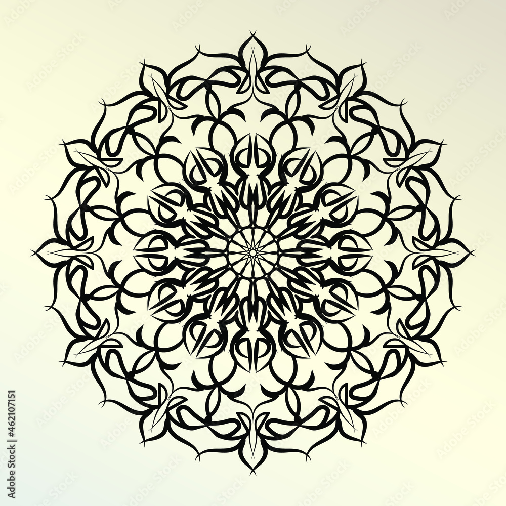 Mandala Vector Illustration In Black And White Design Mandala Vector Illustration In Black And White Design