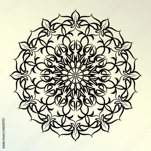 Mandala Vector Illustration In Black And White Design