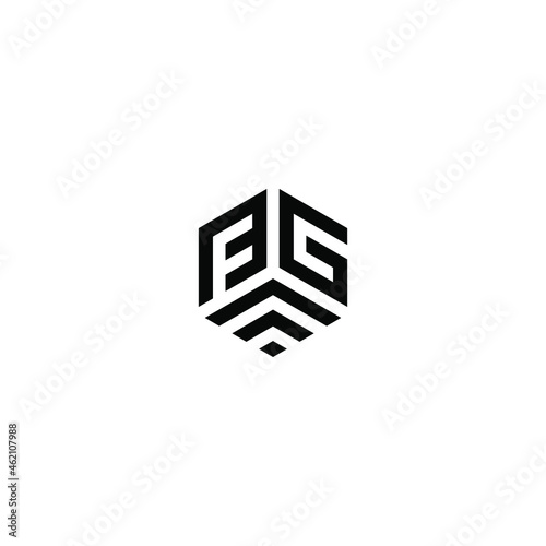 Initial FG hexagon logo design vector